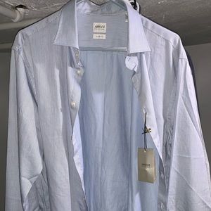 Blue Pinstripe Armani Collezioni Dress Shirt